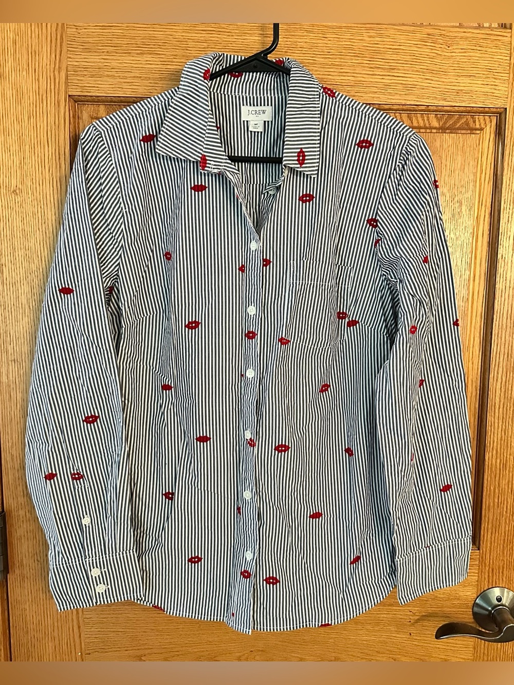 J.Crew Striped Button Down Shirt 100% cotton. Size Medium.